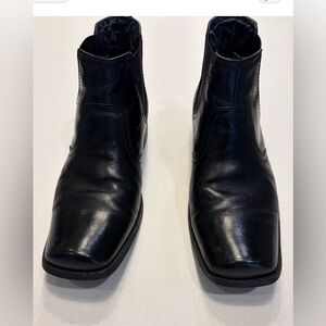 Men's Black Leather Chelsea Boots – Classic Style – Size 10